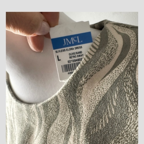 NWT J. McLaughlin Dress Elora Sleeveless Faux Wrap Dress Retro Sway  Sz Large - Picture 14 of 15
